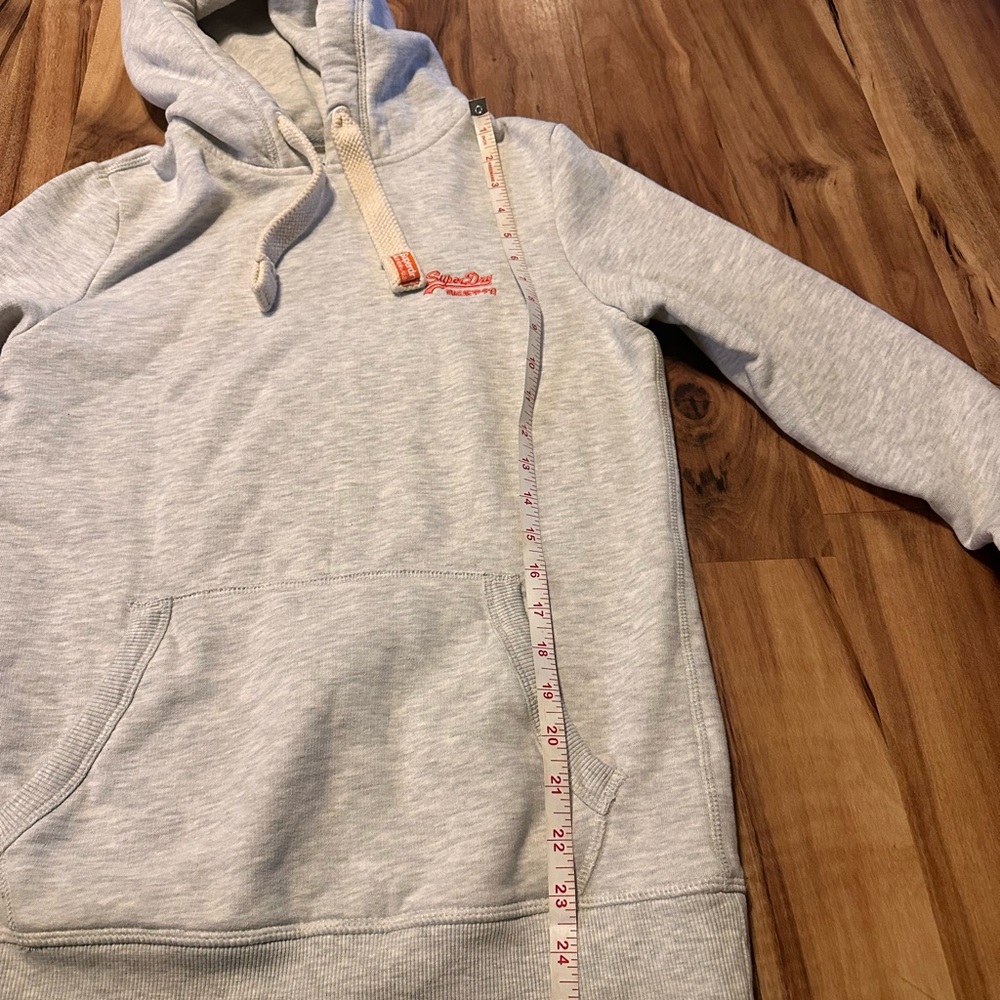 Superdry Gray Pullover Hoodie Women’s Size M Fleece Lined Streetwear Y2K - Picture 7 of 8